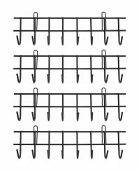 Set 4 organizatoare pentru unelte si scule de gradina, metal, negru, 40 x 12 cm, Vivo GH160